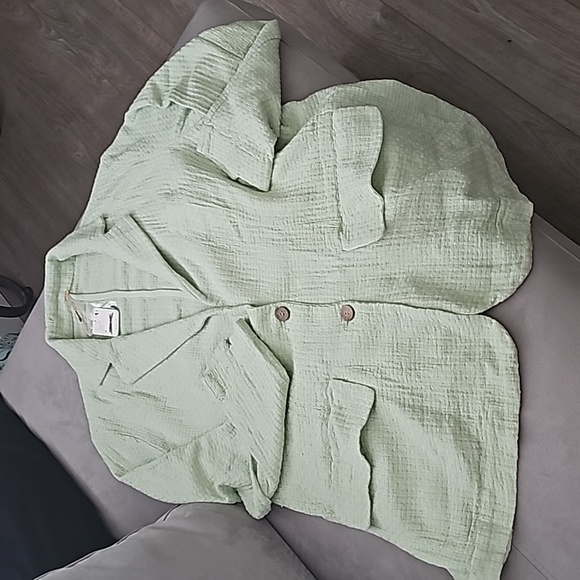 NWT Free People Like a Cloud Blazer Tender Fern Mint Green - Picture 5 of 10